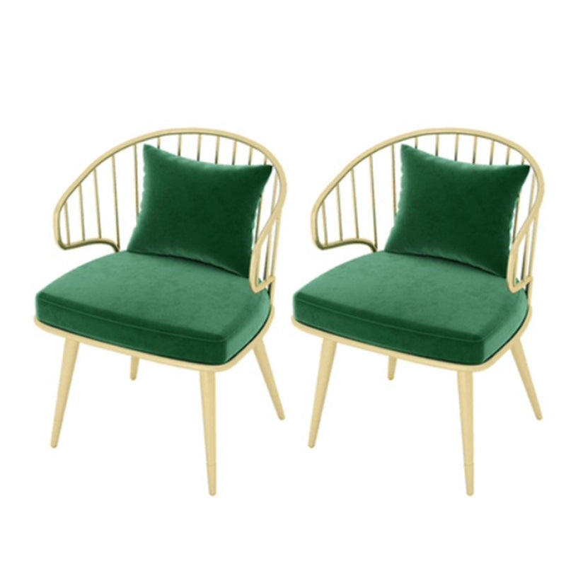 Metal Arm Chair Glam Style Windsor Back Dining Chair for Dining Room