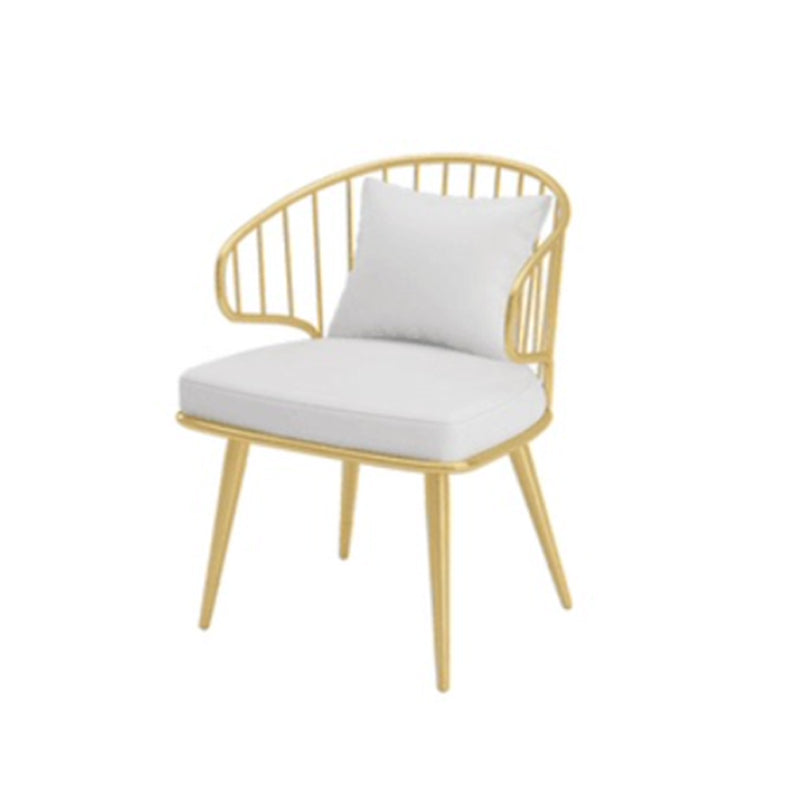 Metal Arm Chair Glam Style Windsor Back Dining Chair for Dining Room