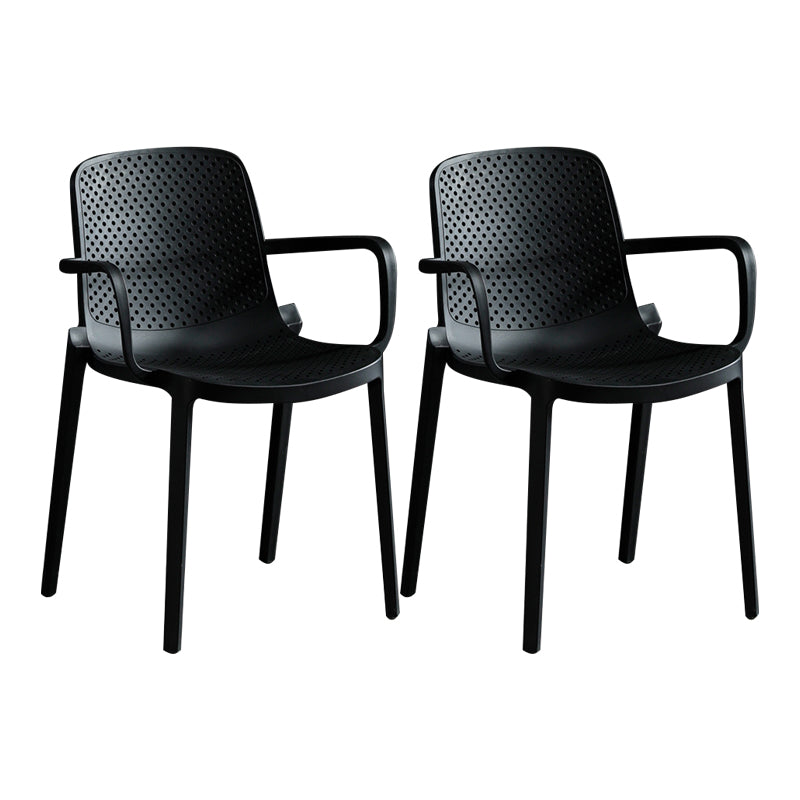 Modern Plastic Contemporary Kitchen Chair Arm Solid Back Dining Room Chair