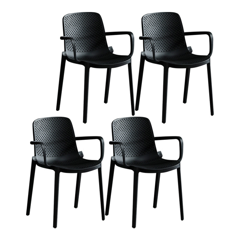 Modern Plastic Contemporary Kitchen Chair Arm Solid Back Dining Room Chair