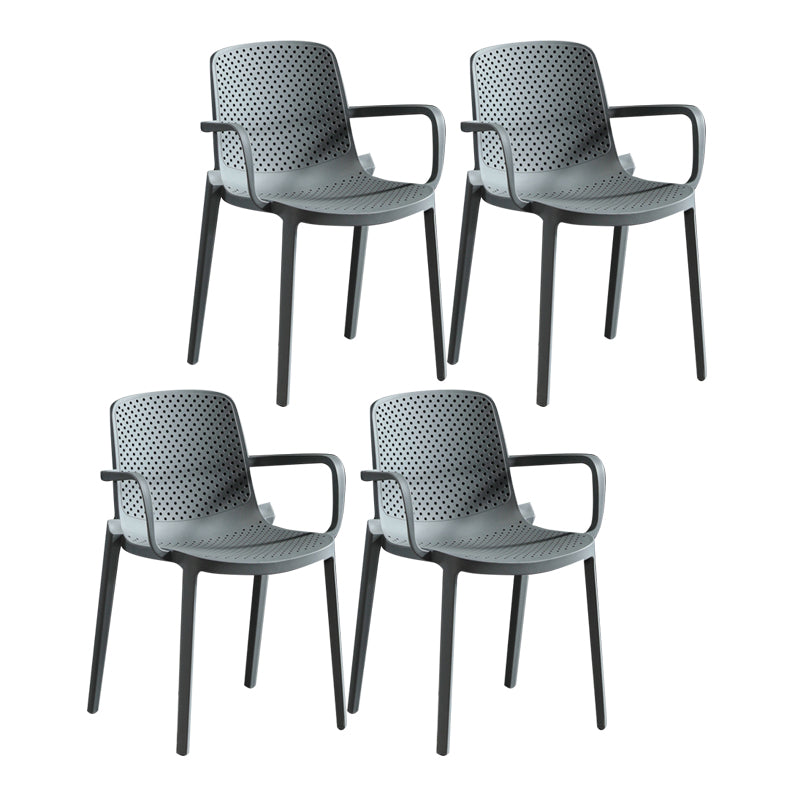 Modern Plastic Contemporary Kitchen Chair Arm Solid Back Dining Room Chair