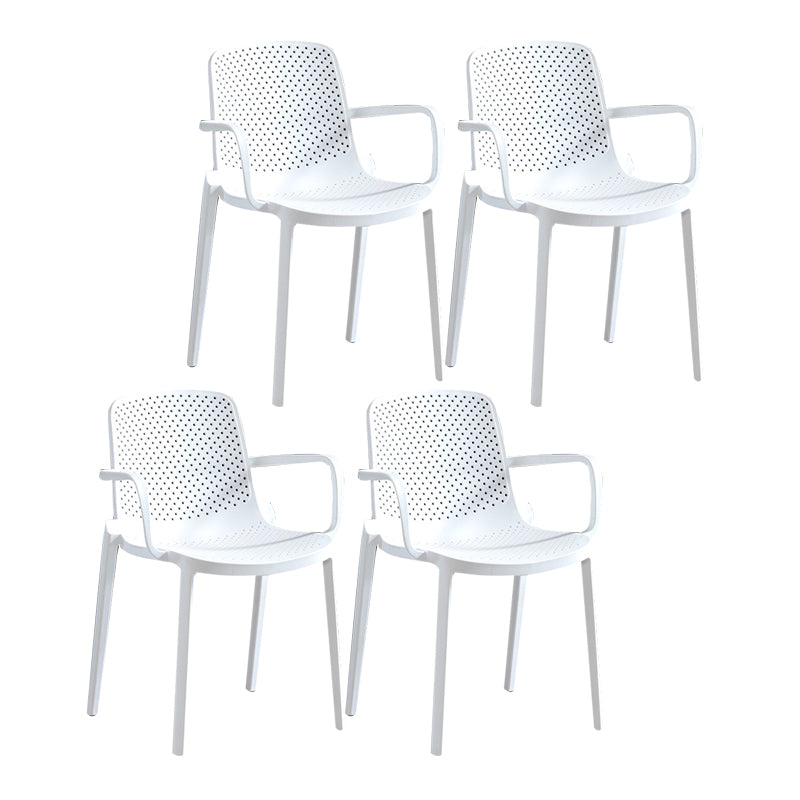 Modern Plastic Contemporary Kitchen Chair Arm Solid Back Dining Room Chair