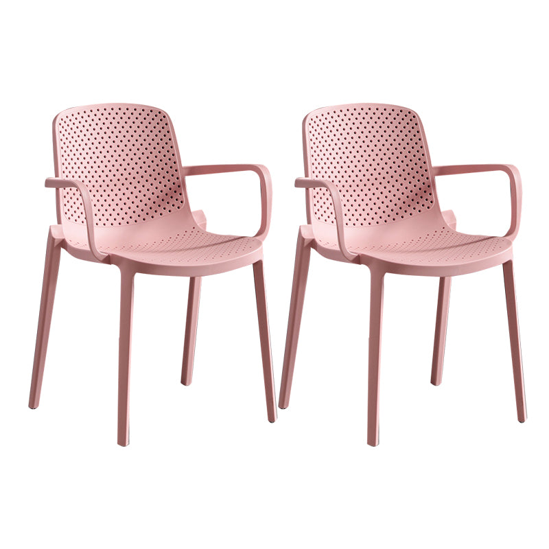 Modern Plastic Contemporary Kitchen Chair Arm Solid Back Dining Room Chair
