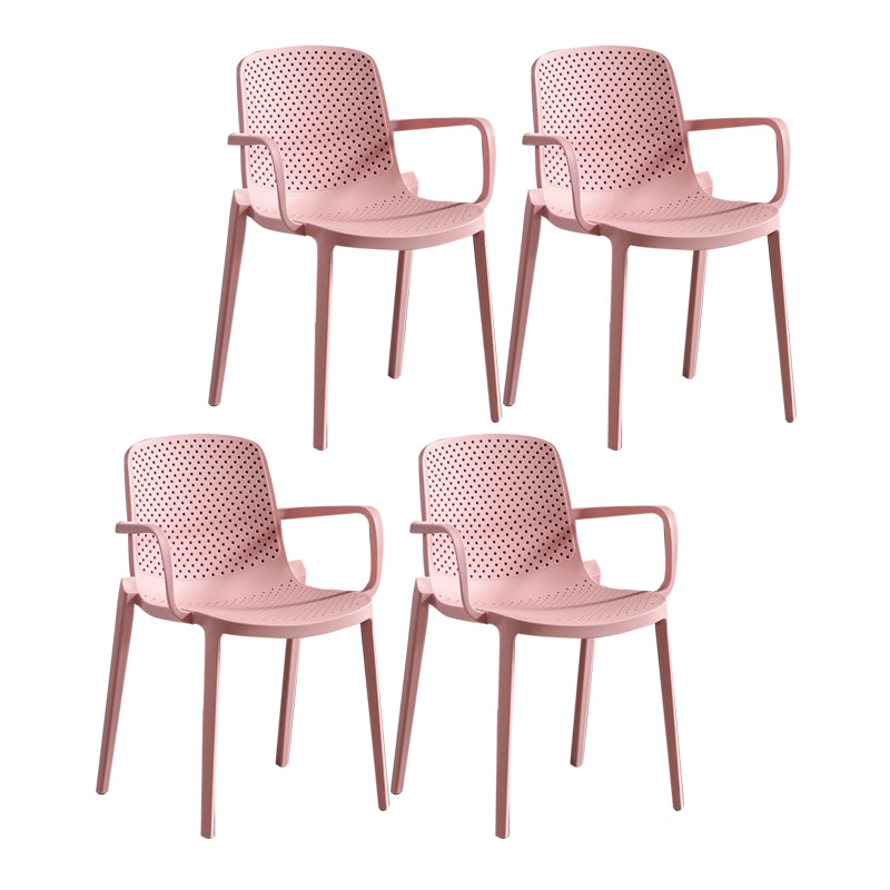 Modern Plastic Contemporary Kitchen Chair Arm Solid Back Dining Room Chair