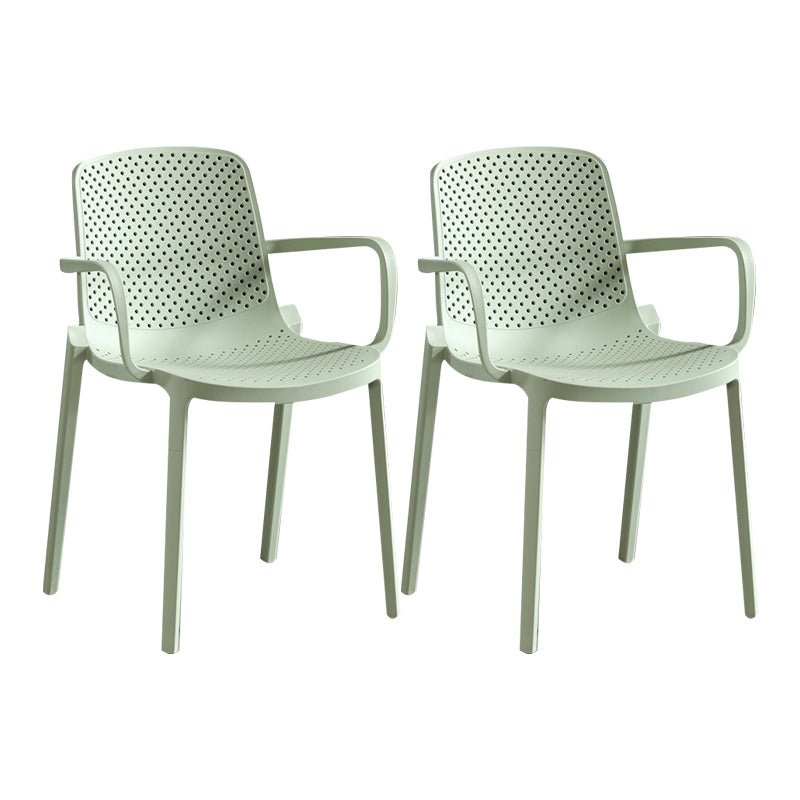 Modern Plastic Contemporary Kitchen Chair Arm Solid Back Dining Room Chair