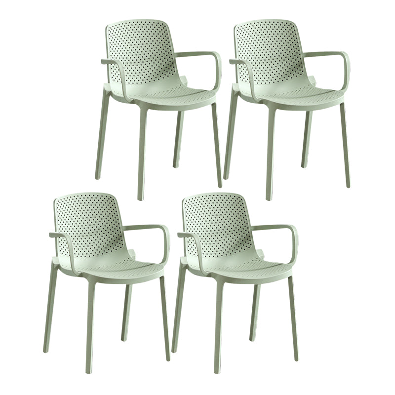 Modern Plastic Contemporary Kitchen Chair Arm Solid Back Dining Room Chair