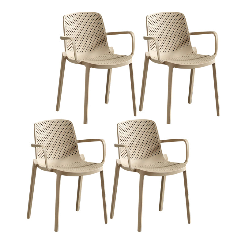 Modern Plastic Contemporary Kitchen Chair Arm Solid Back Dining Room Chair