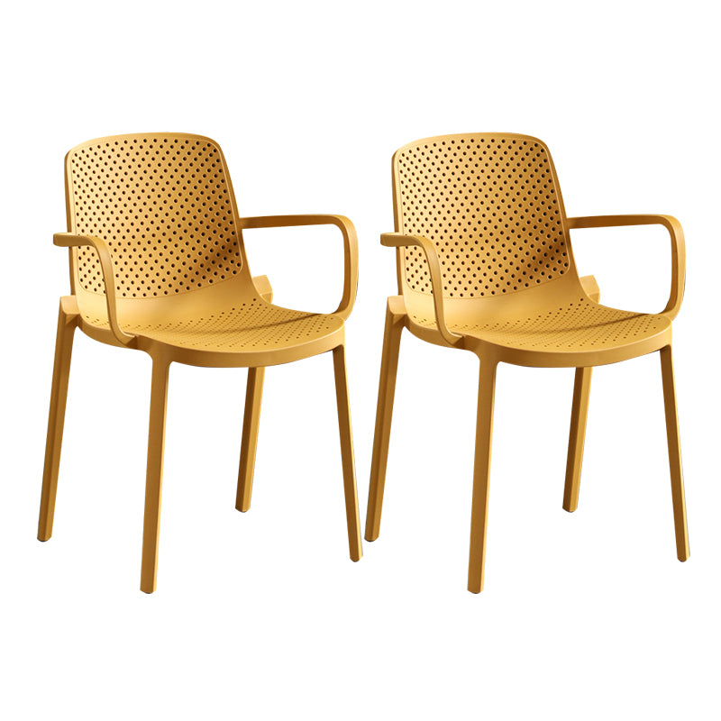 Modern Plastic Contemporary Kitchen Chair Arm Solid Back Dining Room Chair