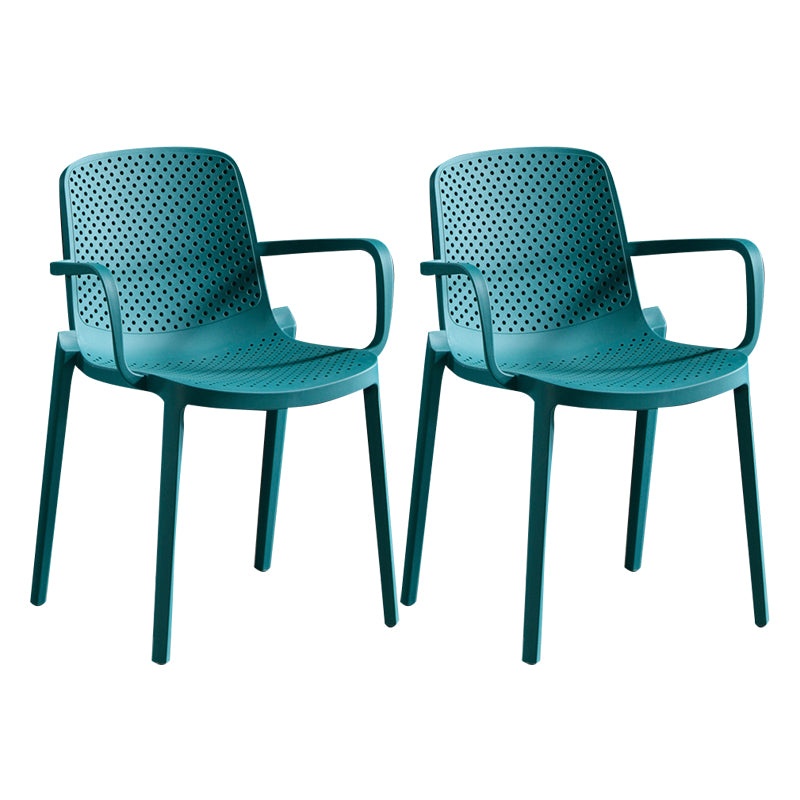 Modern Plastic Contemporary Kitchen Chair Arm Solid Back Dining Room Chair