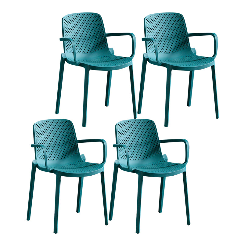 Modern Plastic Contemporary Kitchen Chair Arm Solid Back Dining Room Chair