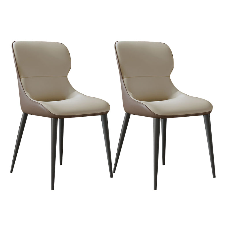 Modern Parsons Side Chair Leather Indoor Dining Chair (Set of 2)