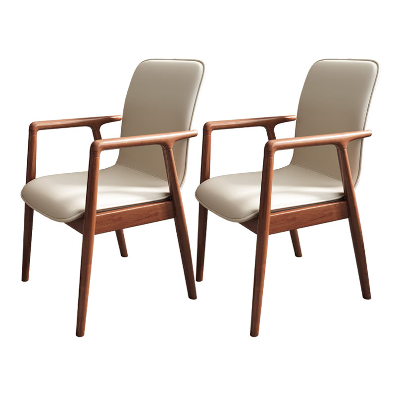 Arm Dining Chairs Modern Solid Wood Side Chairs for Dining Room