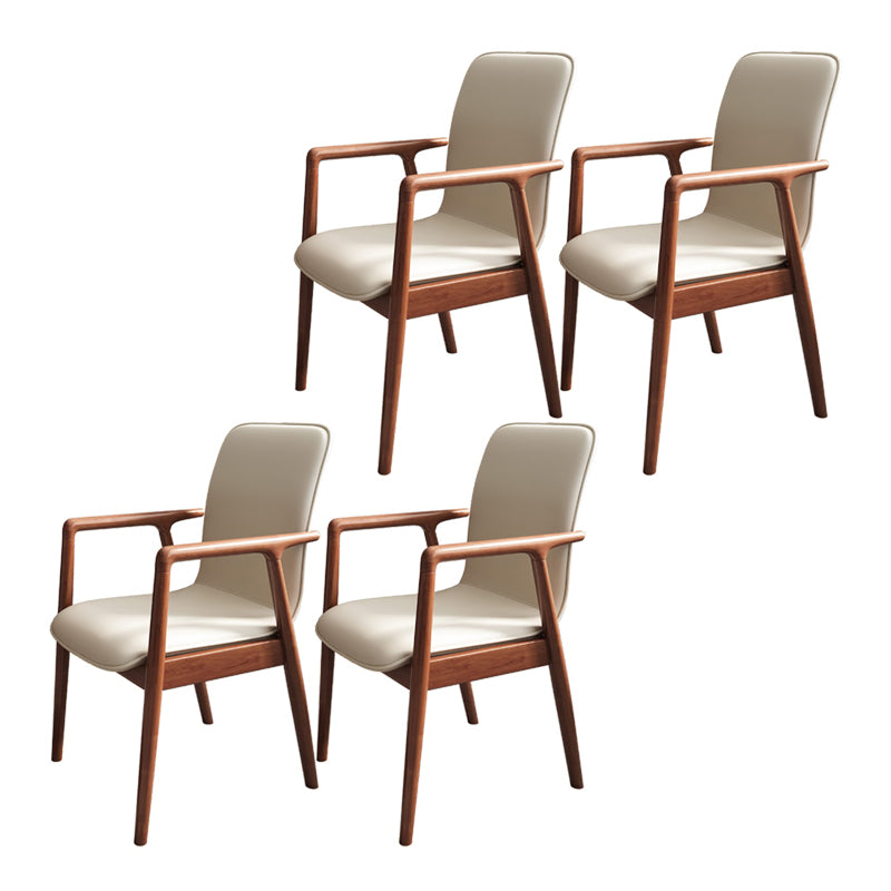Arm Dining Chairs Modern Solid Wood Side Chairs for Dining Room