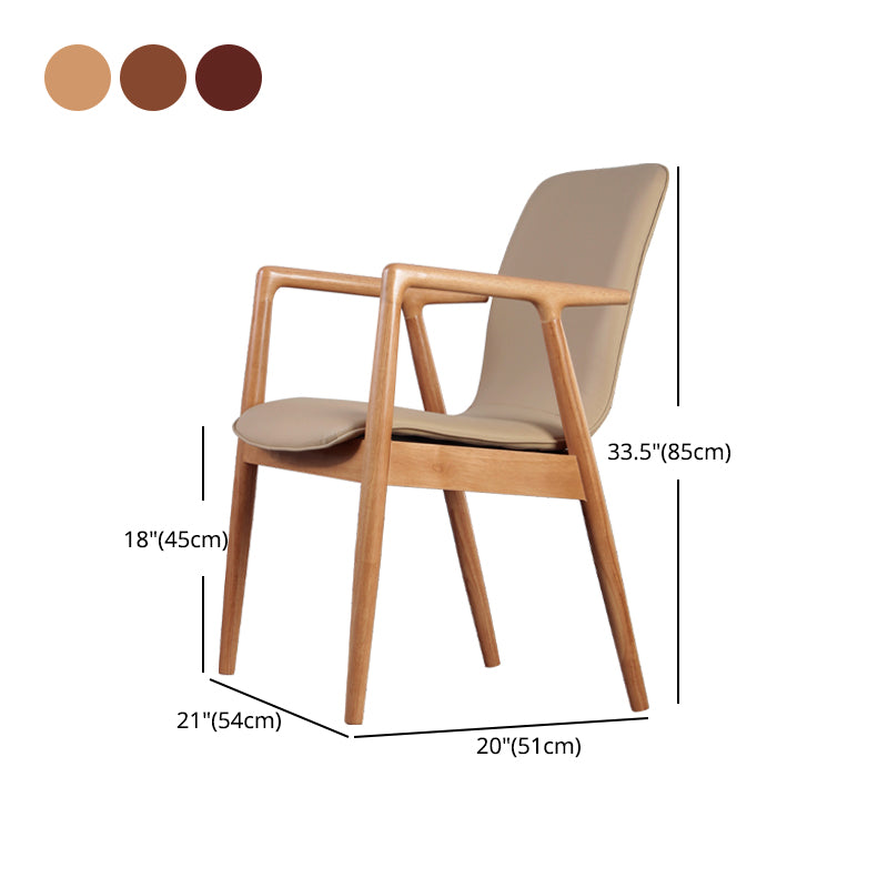 Arm Dining Chairs Modern Solid Wood Side Chairs for Dining Room