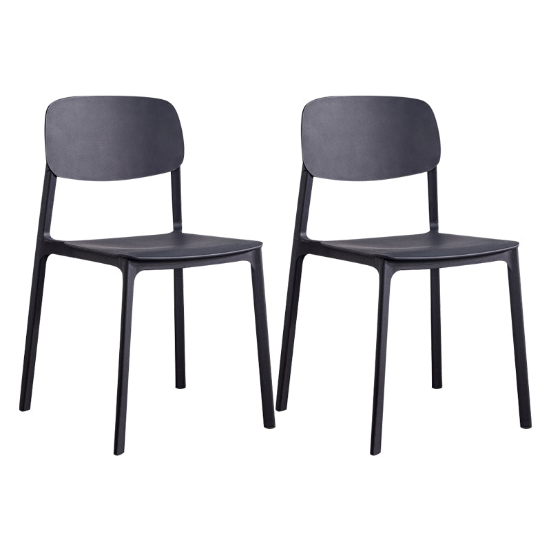 Plastic Contemporary Kitchen Dining Chair Armless Open Back Chair