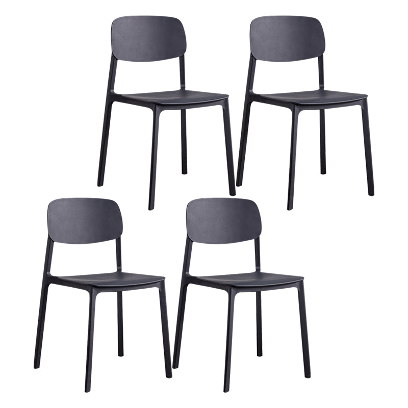 Plastic Contemporary Kitchen Dining Chair Armless Open Back Chair