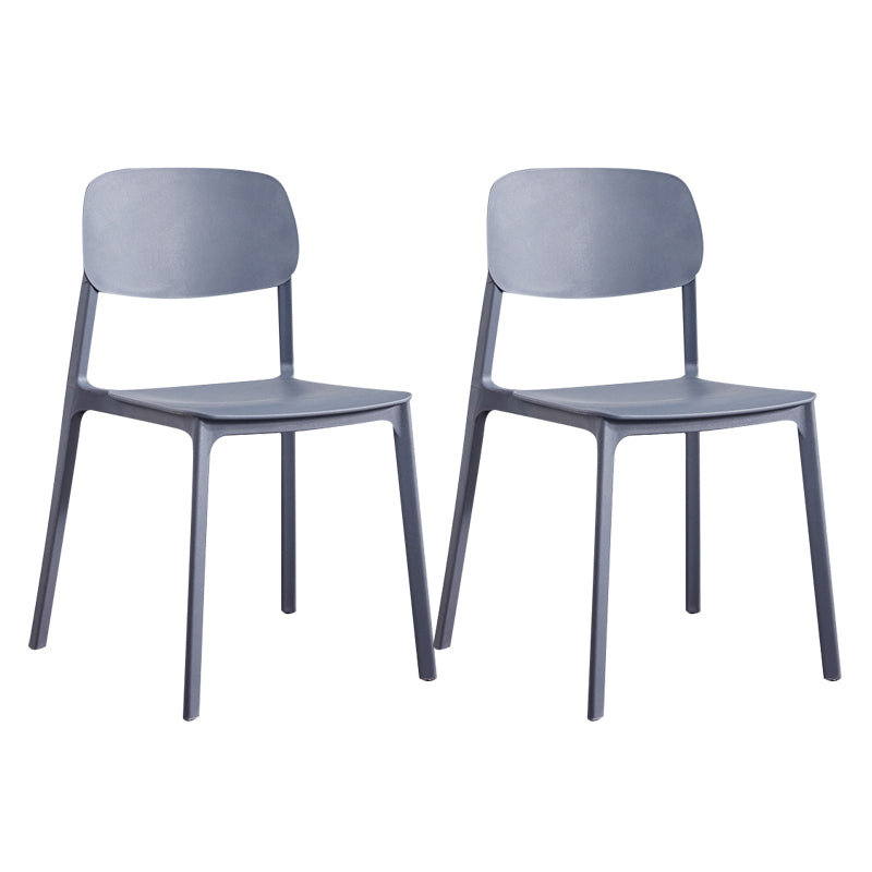 Plastic Contemporary Kitchen Dining Chair Armless Open Back Chair