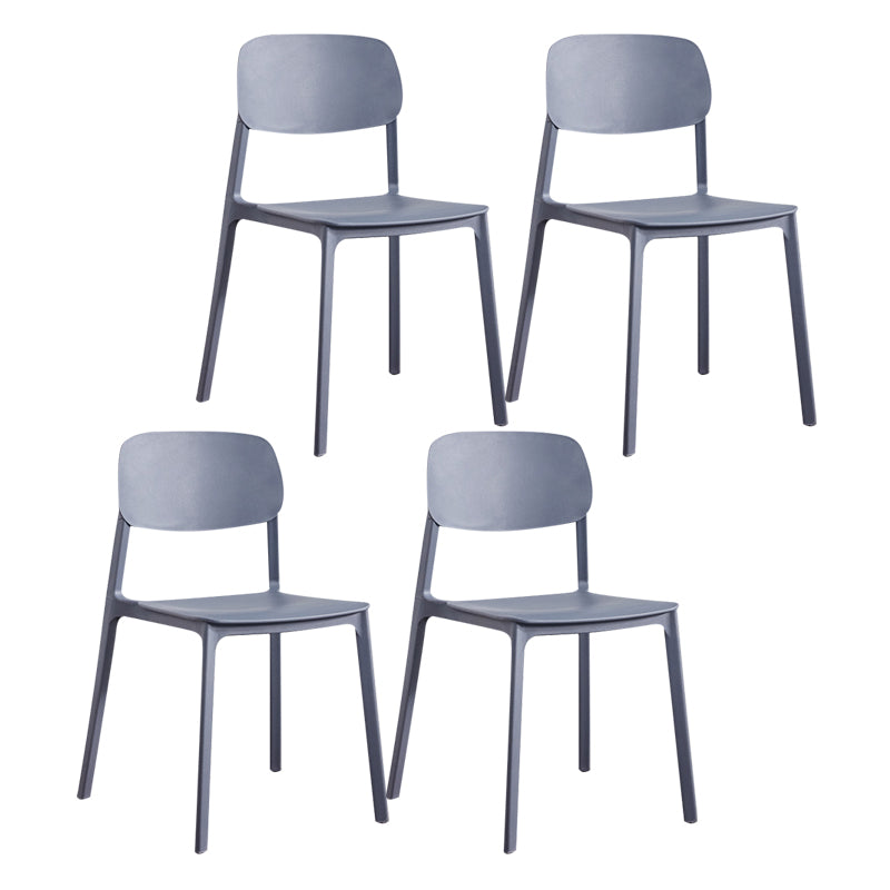 Plastic Contemporary Kitchen Dining Chair Armless Open Back Chair