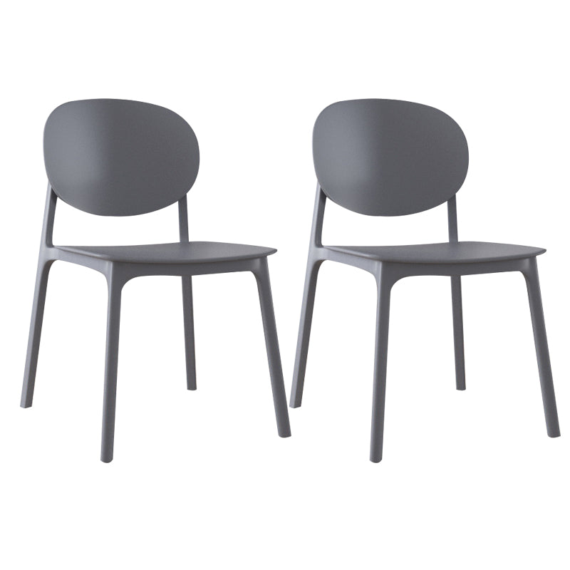 Plastic Contemporary Kitchen Dining Chair Armless Open Back Chair