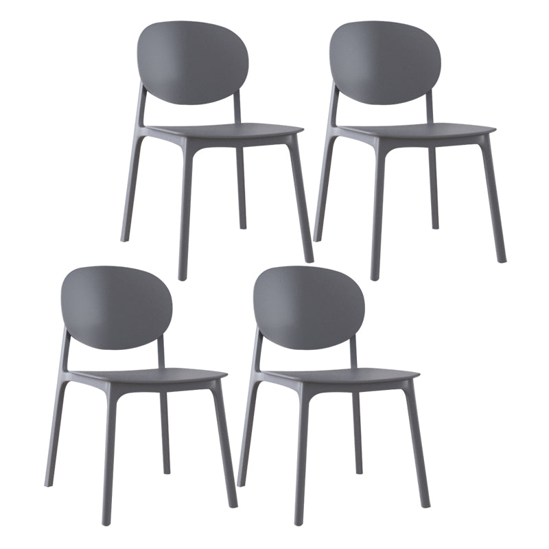 Plastic Contemporary Kitchen Dining Chair Armless Open Back Chair
