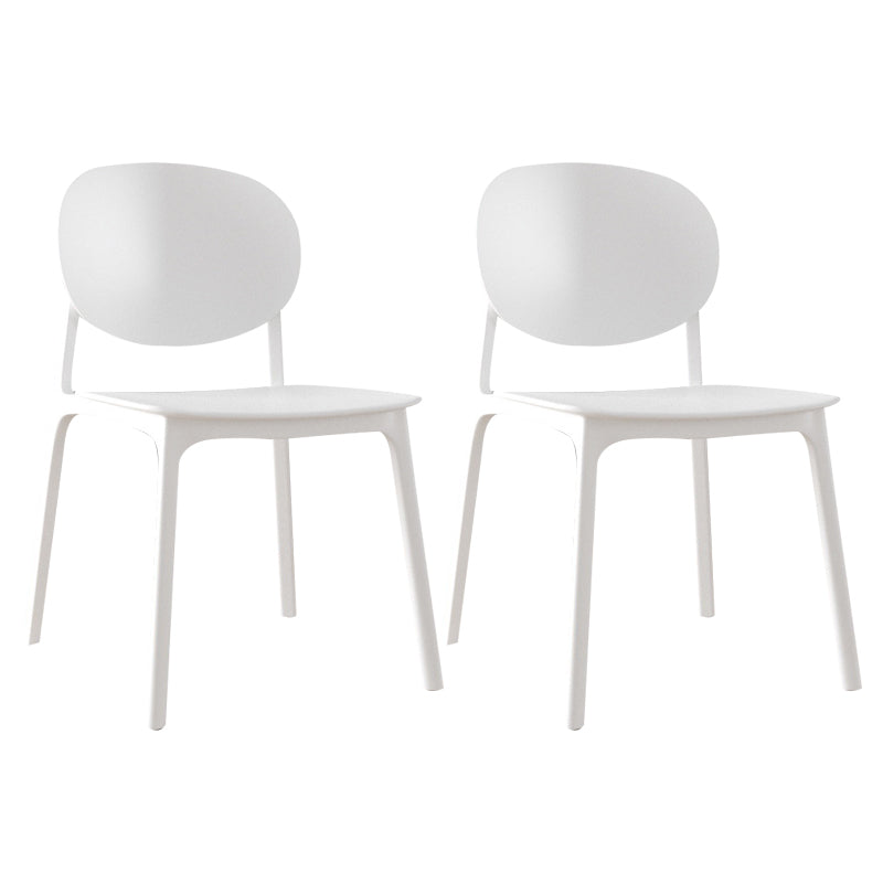 Plastic Contemporary Kitchen Dining Chair Armless Open Back Chair