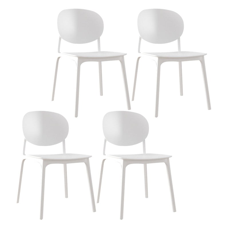 Plastic Contemporary Kitchen Dining Chair Armless Open Back Chair
