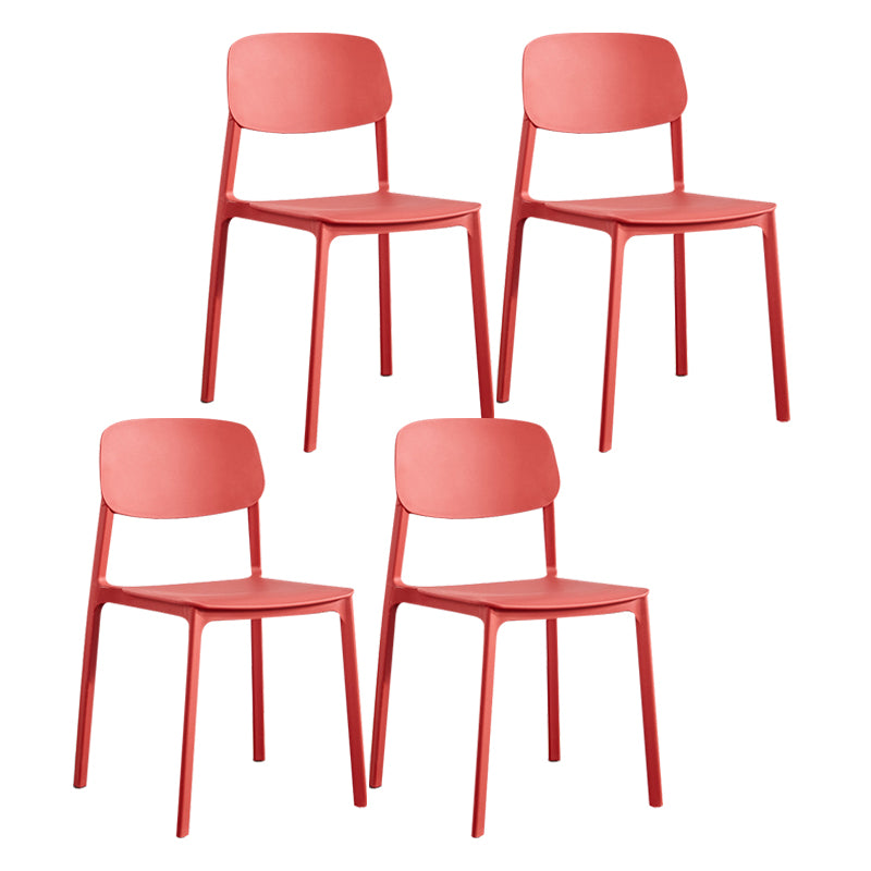 Plastic Contemporary Kitchen Dining Chair Armless Open Back Chair