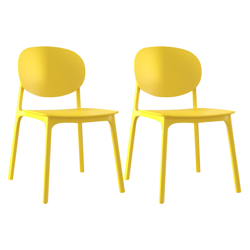 Plastic Contemporary Kitchen Dining Chair Armless Open Back Chair