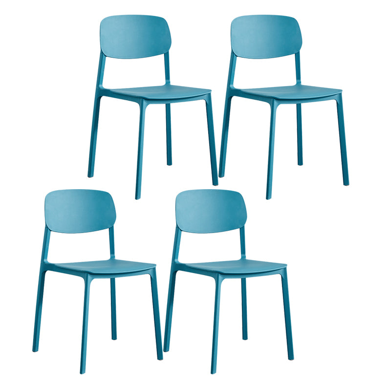 Plastic Contemporary Kitchen Dining Chair Armless Open Back Chair