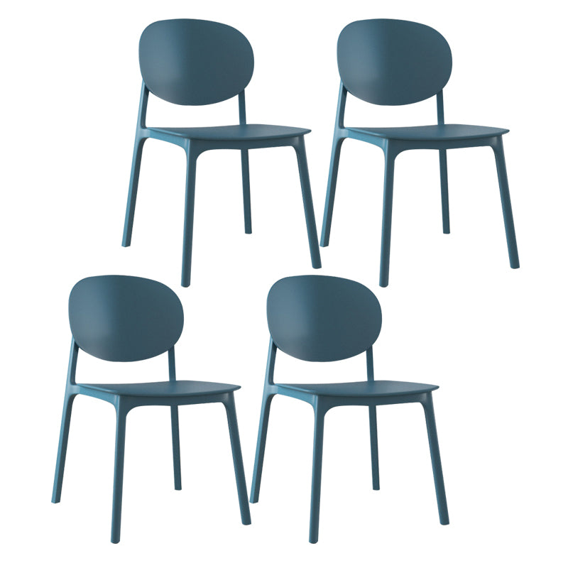 Plastic Contemporary Kitchen Dining Chair Armless Open Back Chair