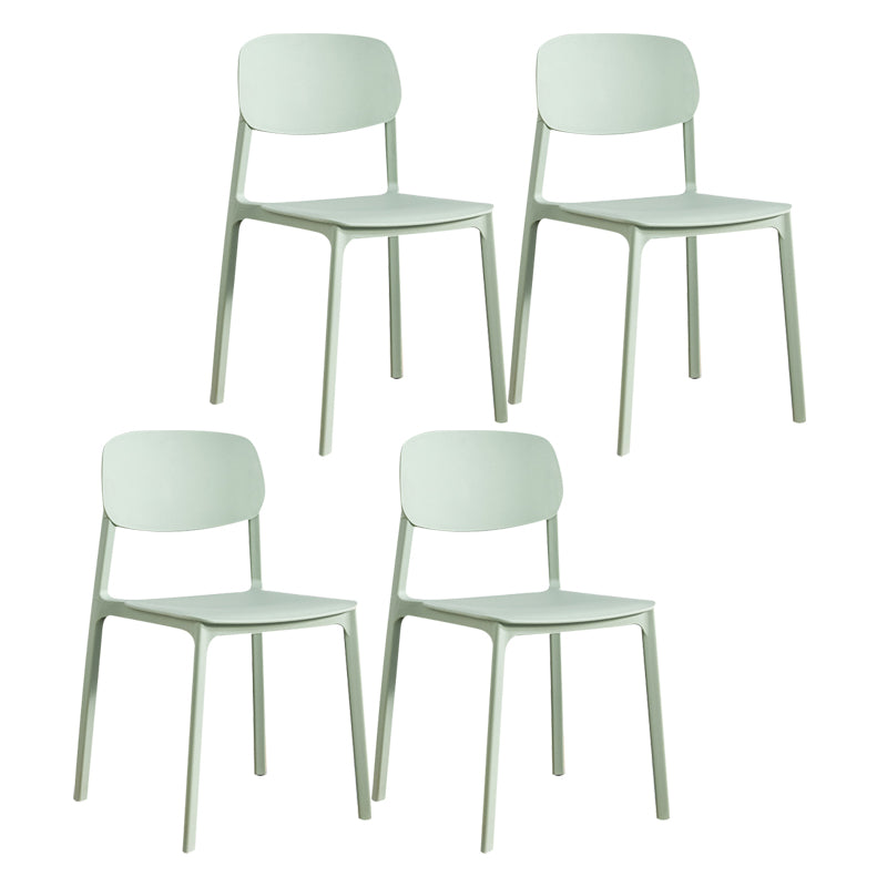 Plastic Contemporary Kitchen Dining Chair Armless Open Back Chair