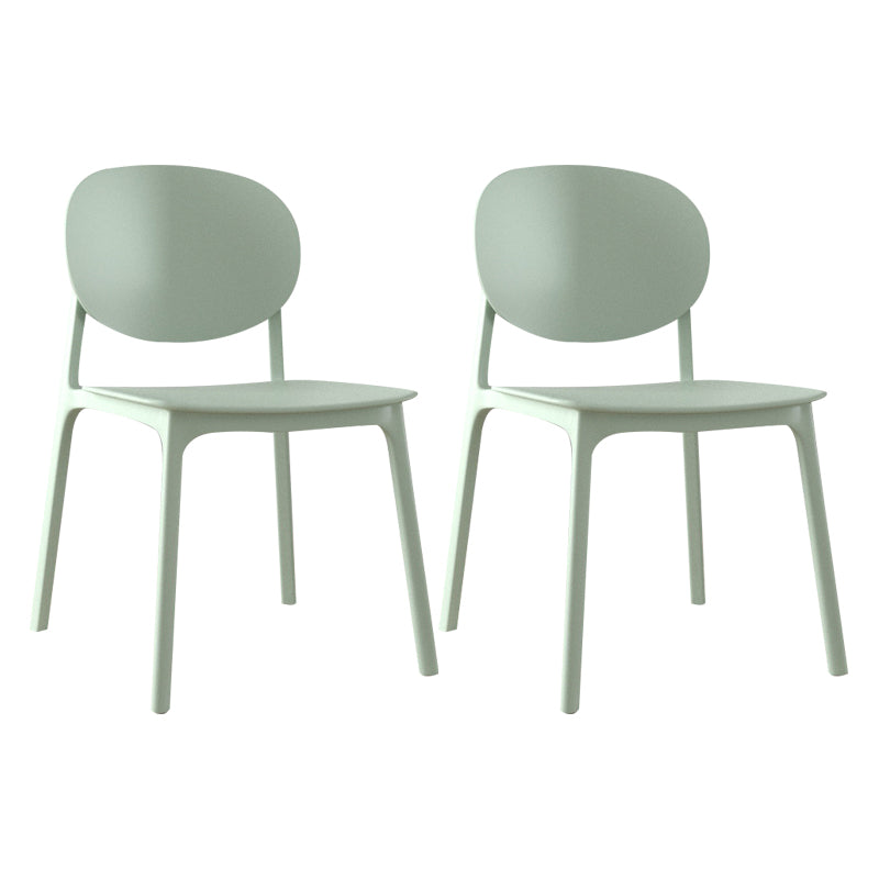 Plastic Contemporary Kitchen Dining Chair Armless Open Back Chair