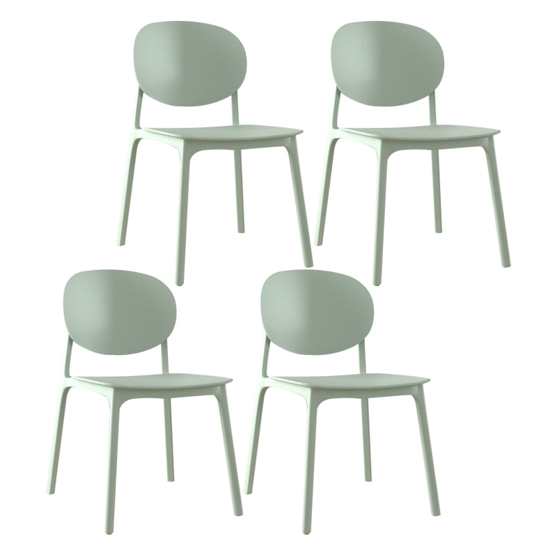 Plastic Contemporary Kitchen Dining Chair Armless Open Back Chair