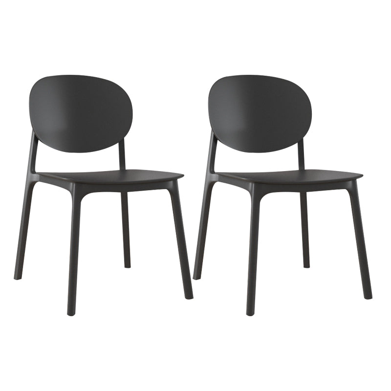 Plastic Contemporary Kitchen Dining Chair Armless Open Back Chair