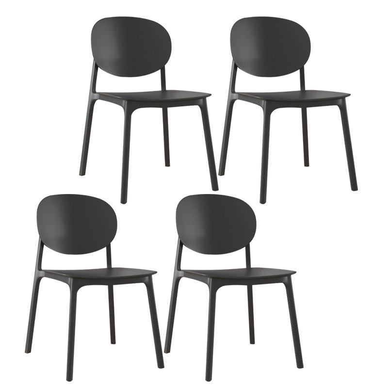 Plastic Contemporary Kitchen Dining Chair Armless Open Back Chair
