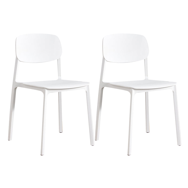 Plastic Contemporary Kitchen Dining Chair Armless Open Back Chair