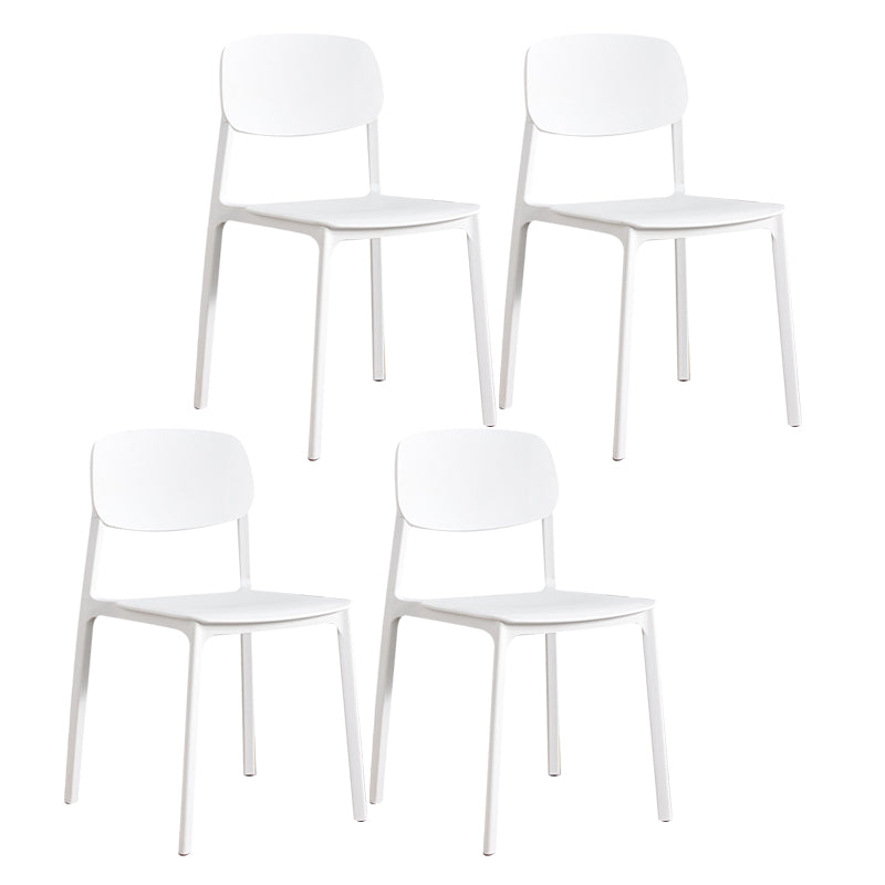 Plastic Contemporary Kitchen Dining Chair Armless Open Back Chair