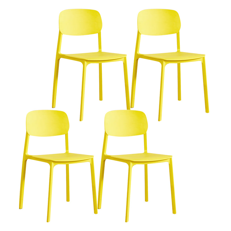 Plastic Contemporary Kitchen Dining Chair Armless Open Back Chair