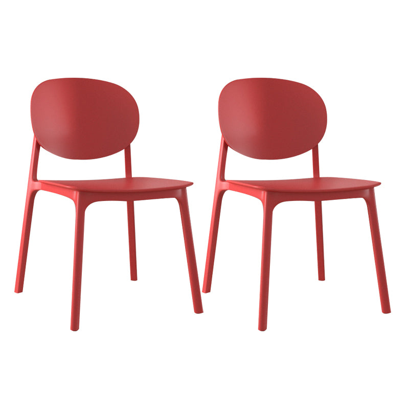Plastic Contemporary Kitchen Dining Chair Armless Open Back Chair