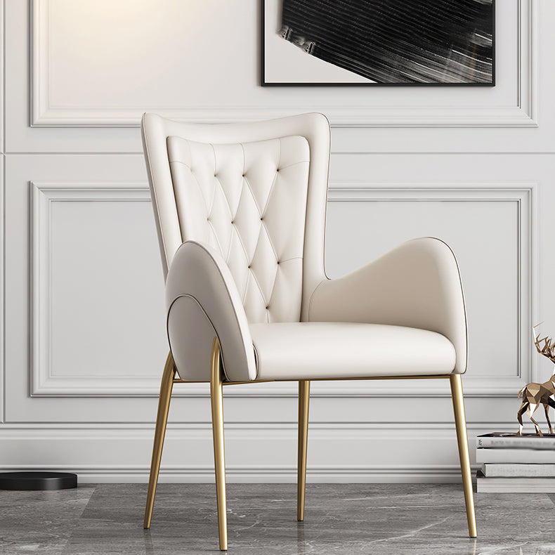 Glam Style Dining Arm Chair Upholstered Dining Chair for Dining Room