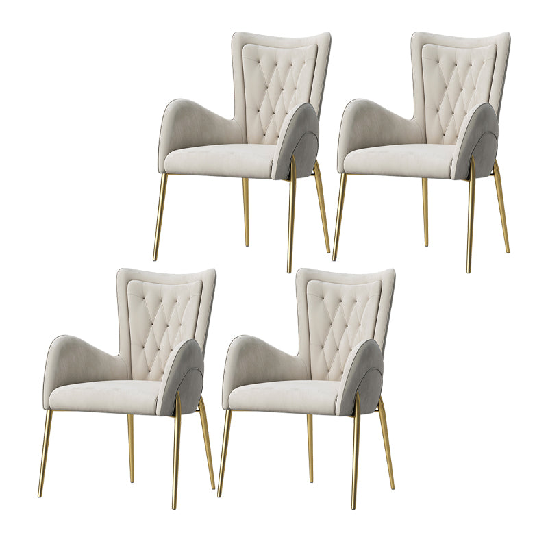 Glam Style Dining Arm Chair Upholstered Dining Chair for Dining Room