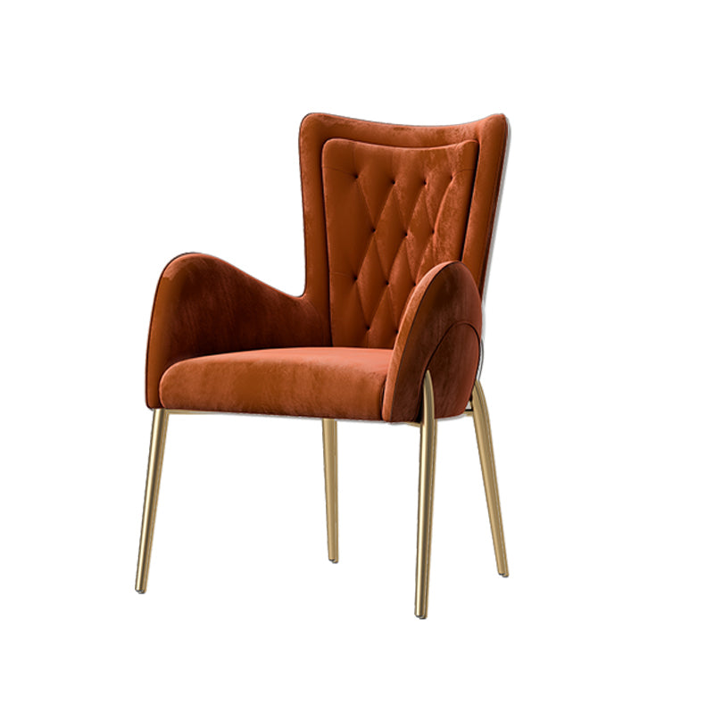 Glam Style Dining Arm Chair Upholstered Dining Chair for Dining Room