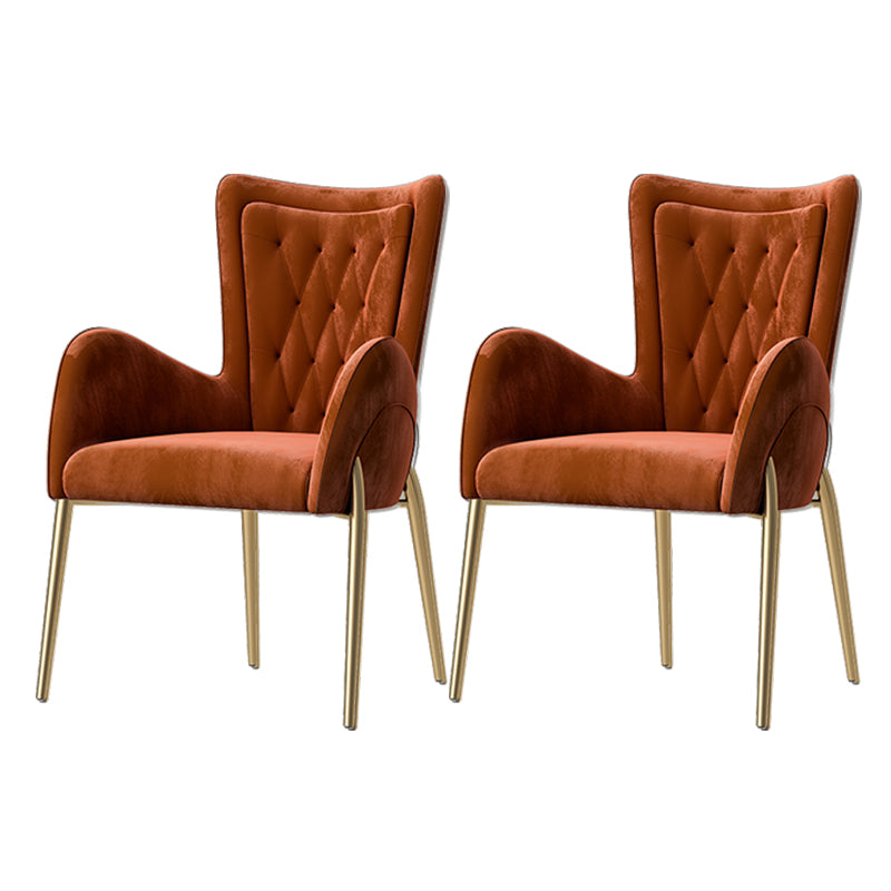 Glam Style Dining Arm Chair Upholstered Dining Chair for Dining Room
