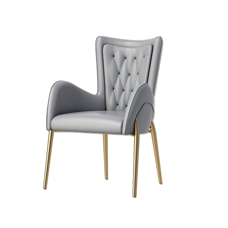 Glam Style Dining Arm Chair Upholstered Dining Chair for Dining Room