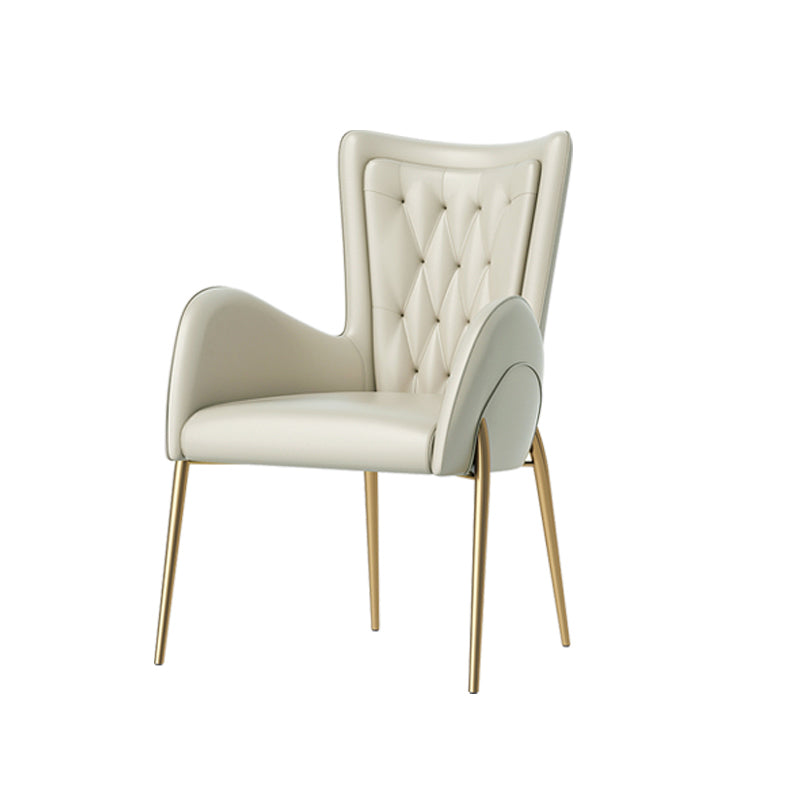 Glam Style Dining Arm Chair Upholstered Dining Chair for Dining Room