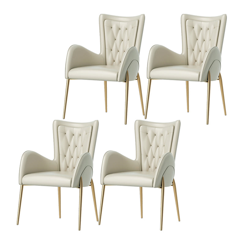 Glam Style Dining Arm Chair Upholstered Dining Chair for Dining Room