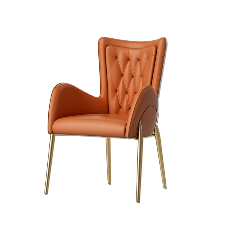 Glam Style Dining Arm Chair Upholstered Dining Chair for Dining Room