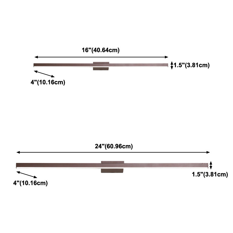 Moderne einfache Aluminium -Eitelkeitslicht Geometrie Rechteck LED Eitelkeitslampe für Duschbad