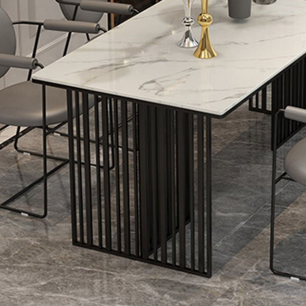 Luxury Dining Set 1/2/5 Pieces Sintered Stone Dining Table with Leather Chairs