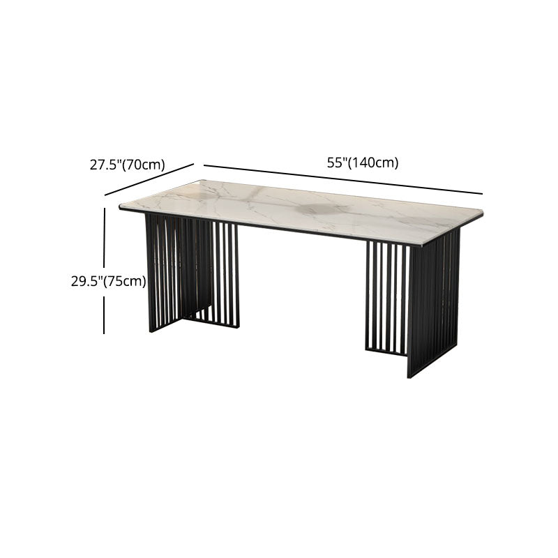 Luxury Dining Set 1/2/5 Pieces Sintered Stone Dining Table with Leather Chairs
